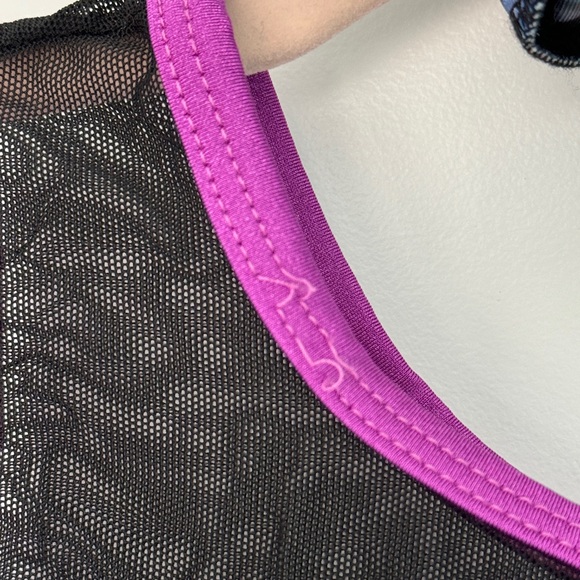 Plum Practicewear Gymnastics Leotard mesh detail adult small matching scrunchie - Picture 3 of 5